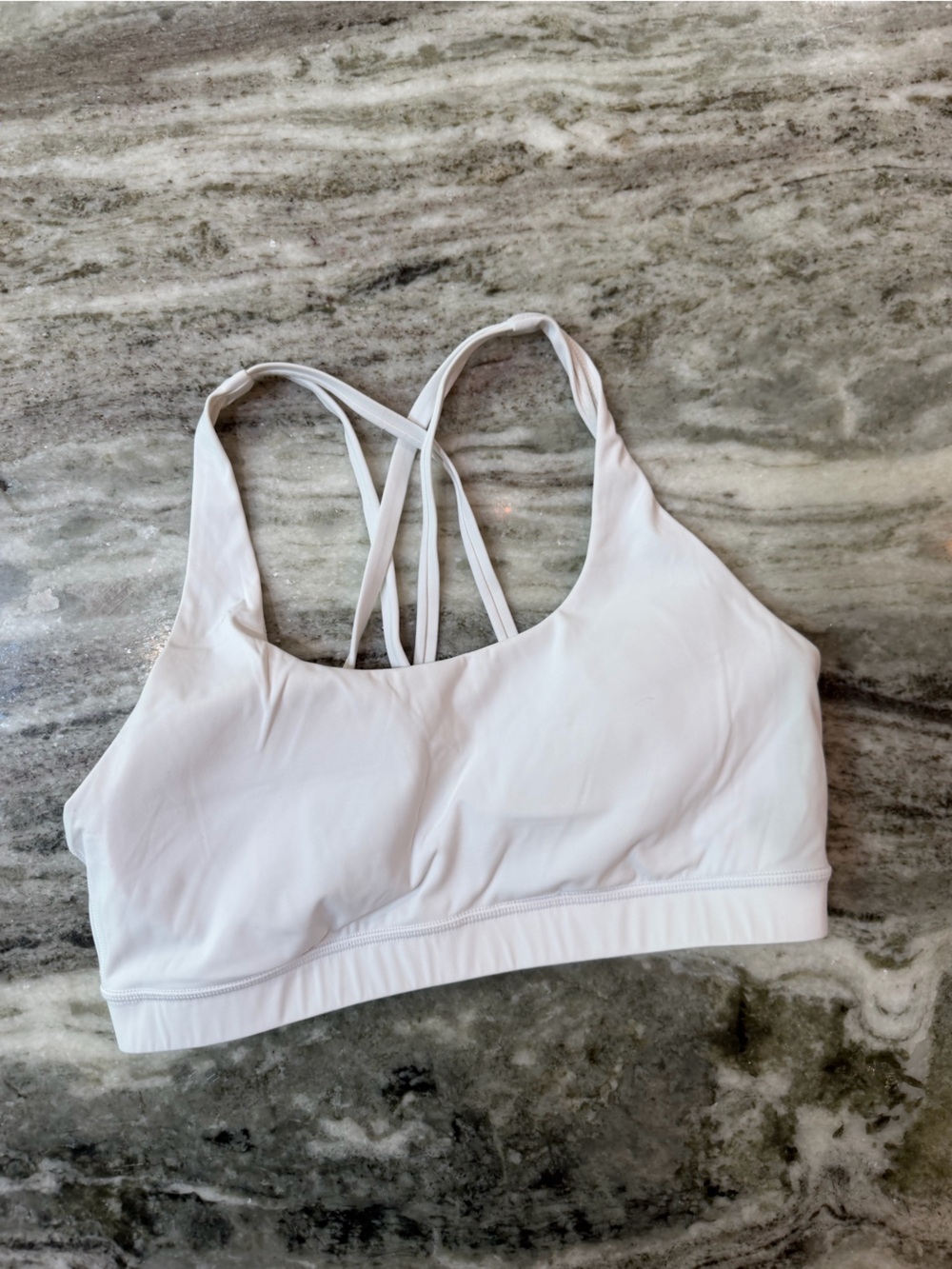 CRZ YOGA White Strappy Racerback Sports Bra